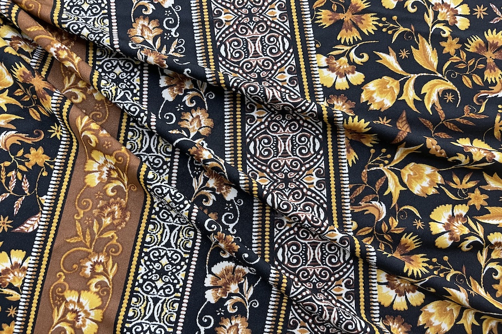 ITY Black with Golden Bronze Floral Print