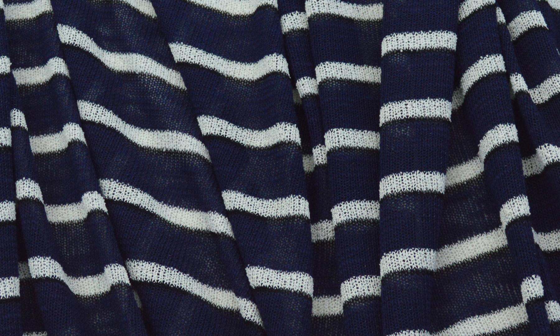 Splendid Cardigan Loose Knit Stripe Navy/Ivory