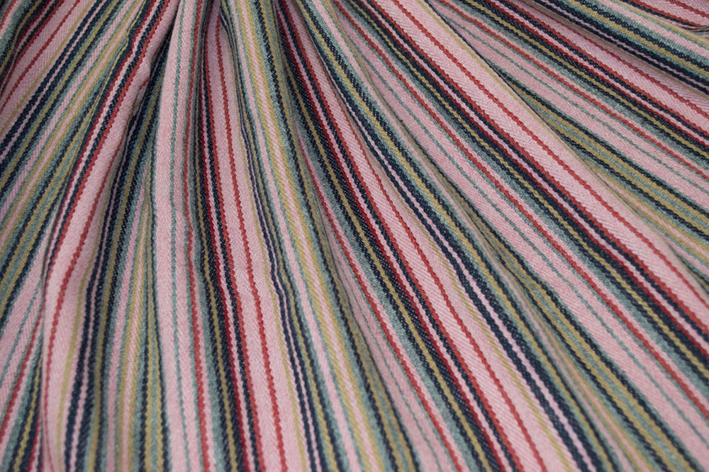 Wool Blends Multi Vertical Stripe Pink