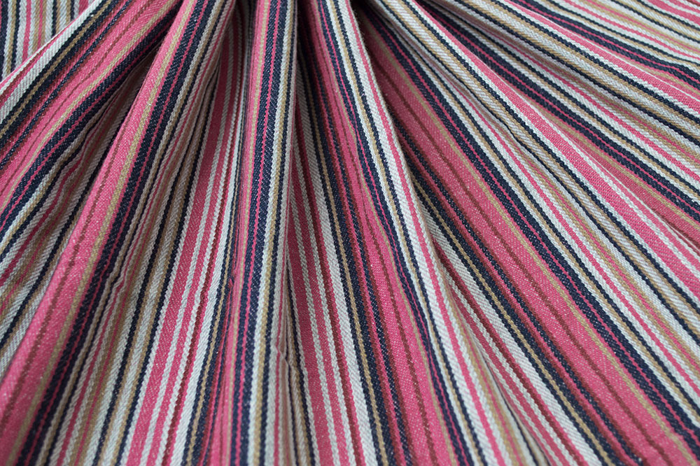 Wool Blends Multi Vertical Stripe French Rose
