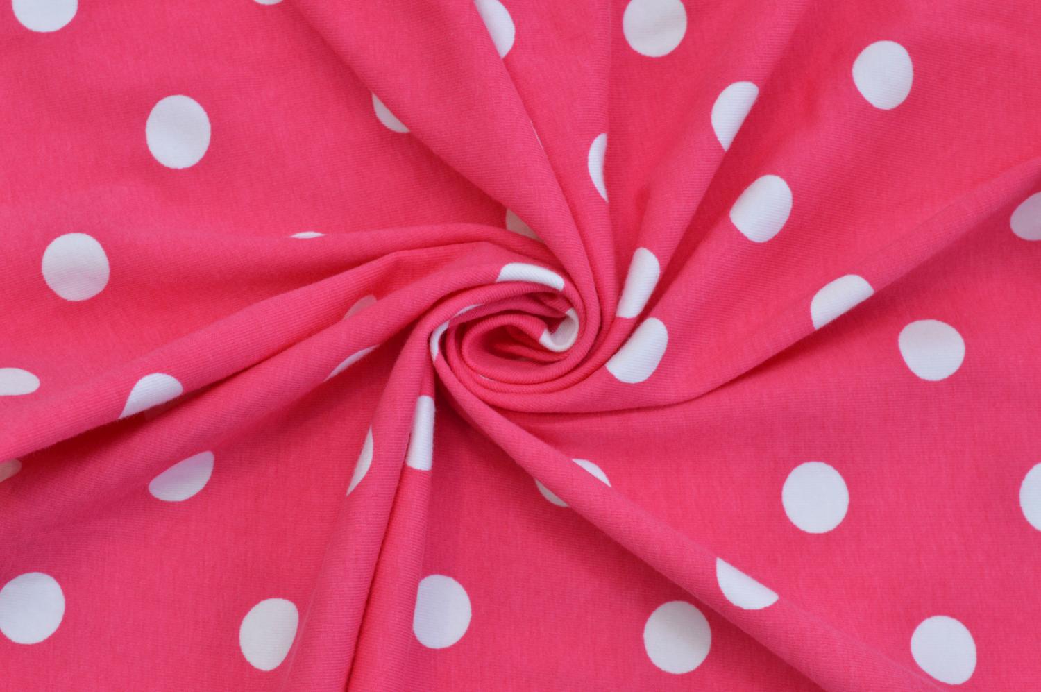 Cotton Spandex Dots on Pink