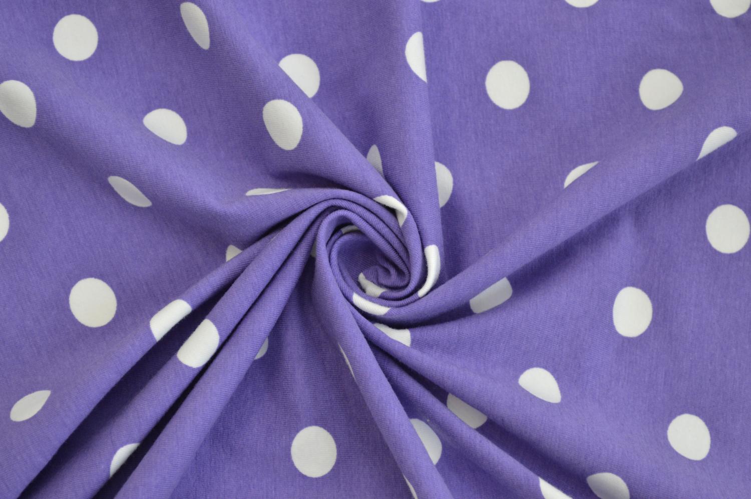 Cotton Spandex Dots on Purple