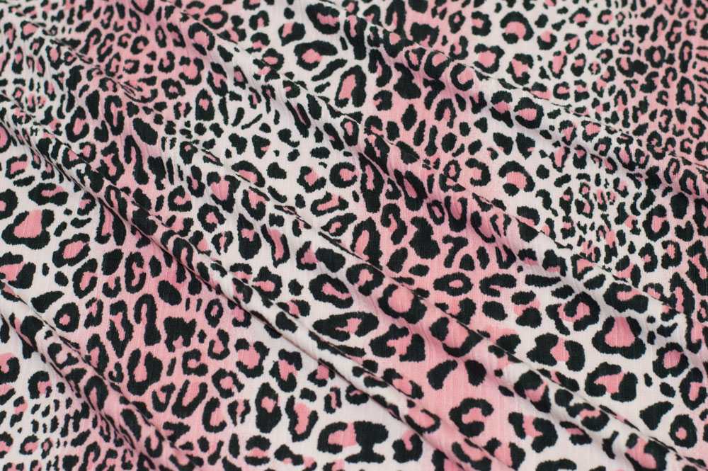 8X3 Stretch Rib Knit Leopard Print Pink