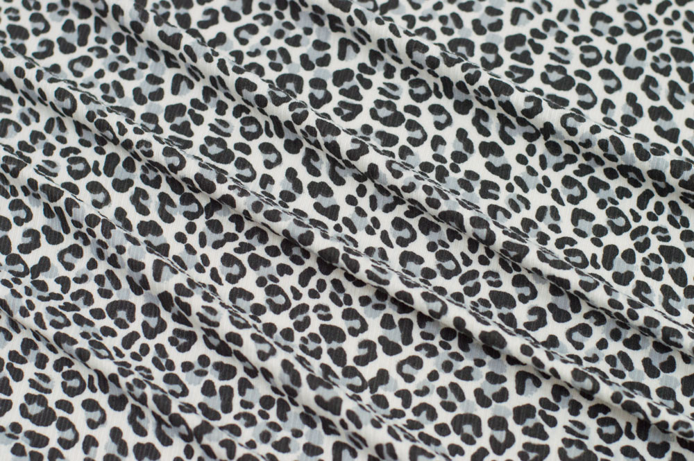 4×2 Rib Knit Animal Print Ivory/Gray
