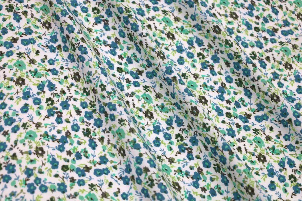 Rayon Challis Ditsy Floral Mint/Teal