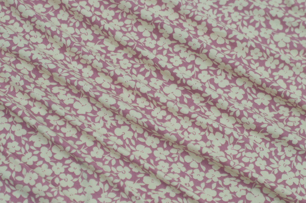 Double Brushed Floral Mauve/Ivory