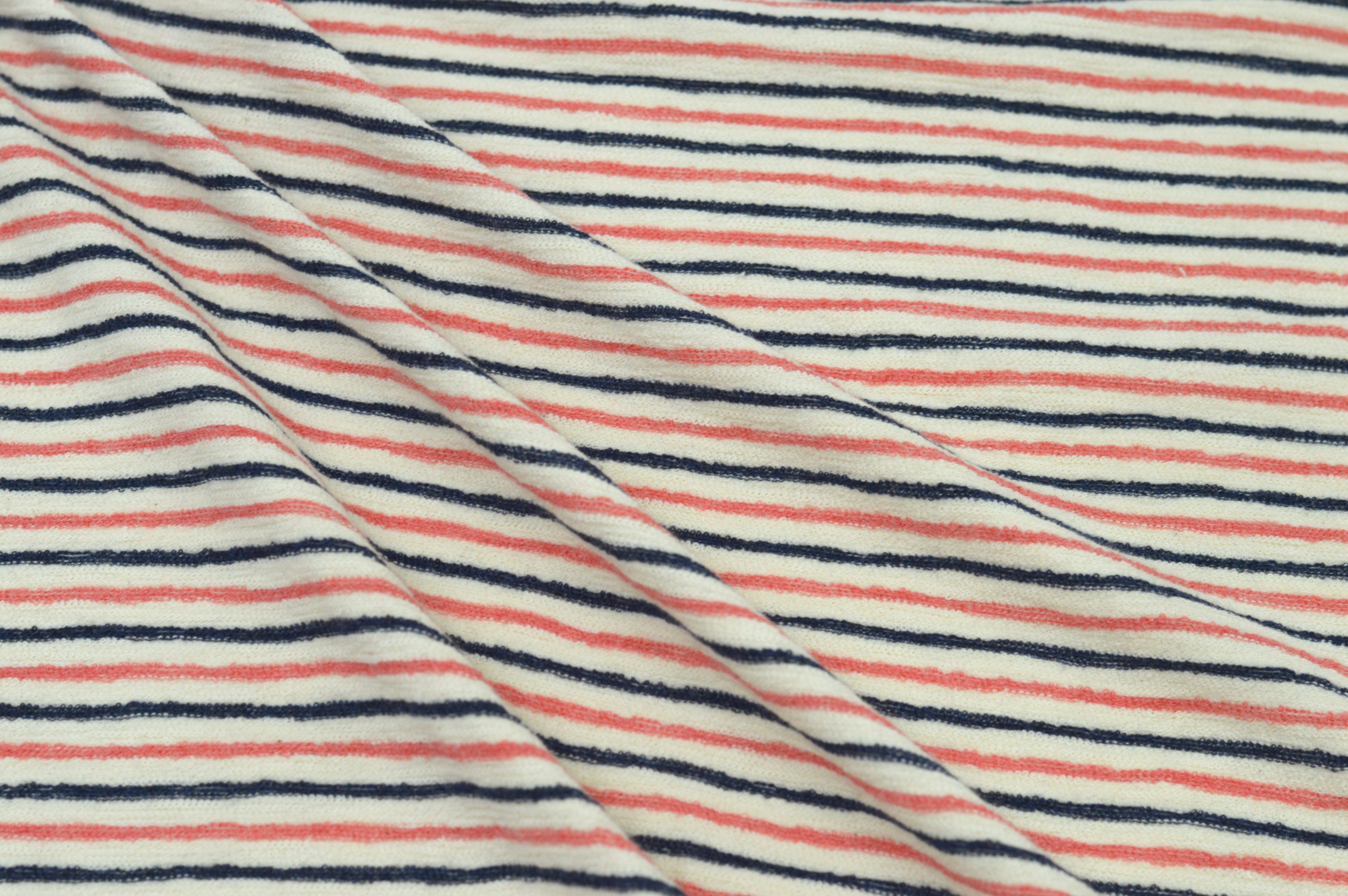 Red and Blue Stripe French Terry