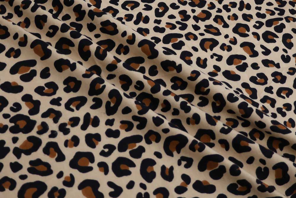 Cotton Flannel Print Cheetah Taupe/Black