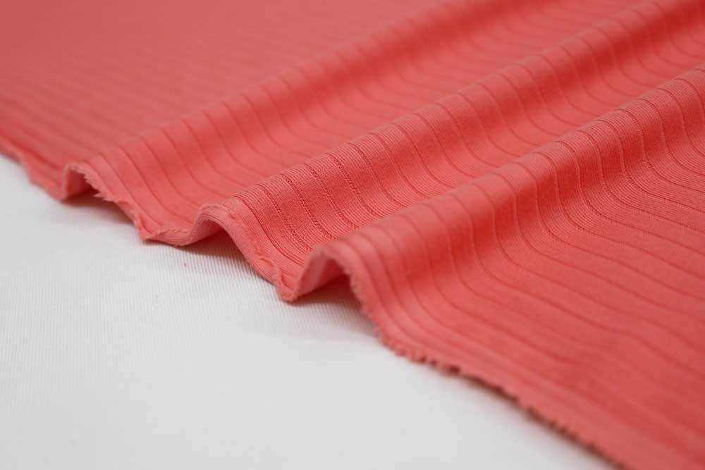 Double Brushed Rib Knit 8×2 Coral