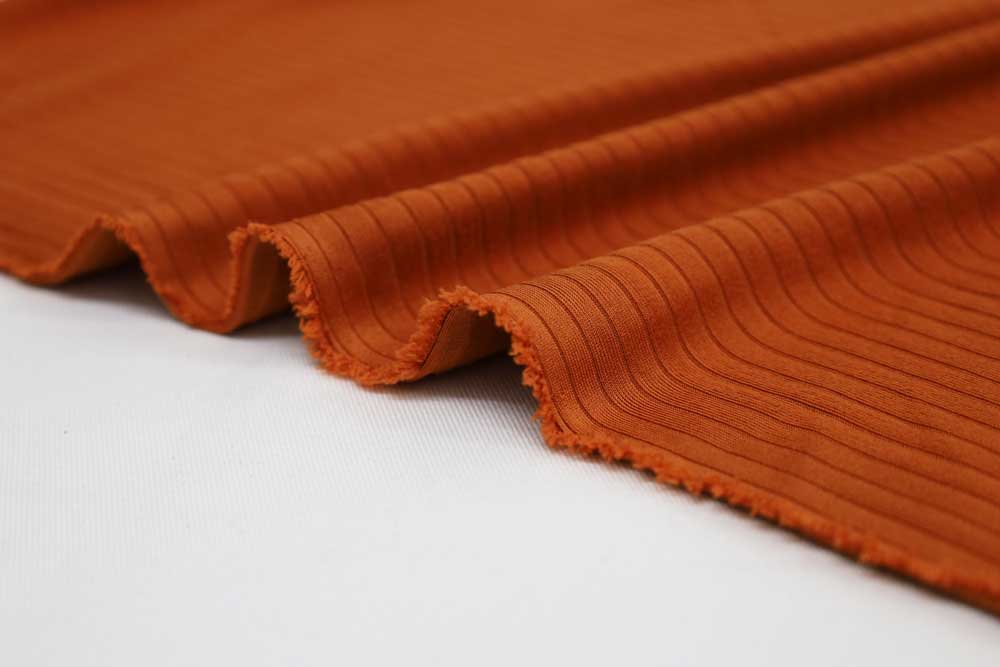 Double Brushed Rib Knit 8×2 Rust