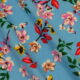 light blue rayon challis floral fabric