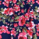 Rayon Challis Floral Navy/Red