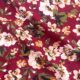 rayon challis red with tan floral