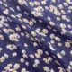 rayon challis blue with tan flowers