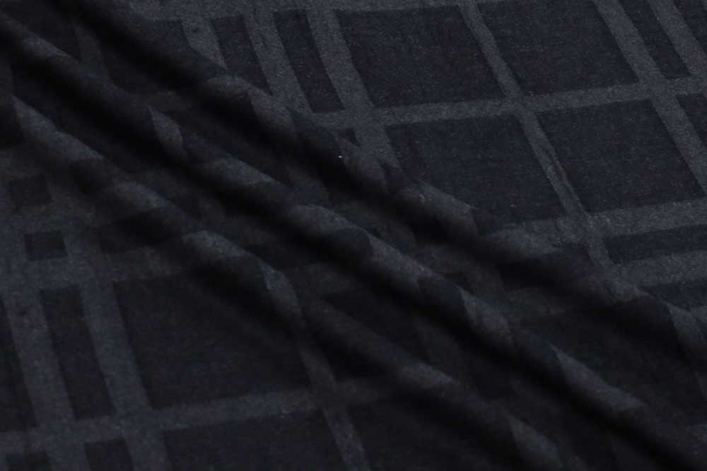 Wool Coating Plaid Black/Charcoal