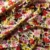 Rayon Challis Cottage Dream Golden Floral Ivory/Red/Pink