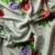 Rayon Challis Rose Bouquet Tribal Pattern Ivory/Red/Purple