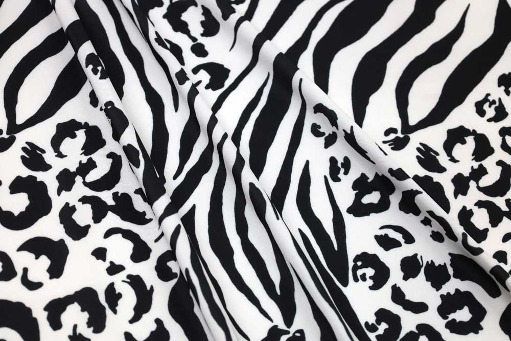 Nylon Spandex Animal Print White/Black