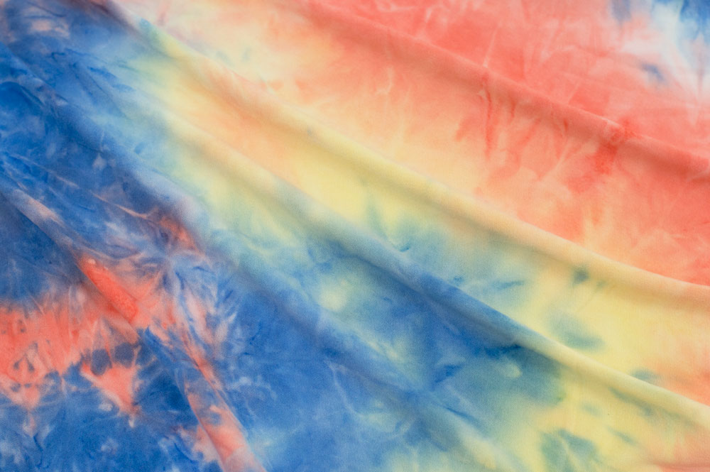 Double Brushed Tie-Dye Coral/Yellow/Light Royal