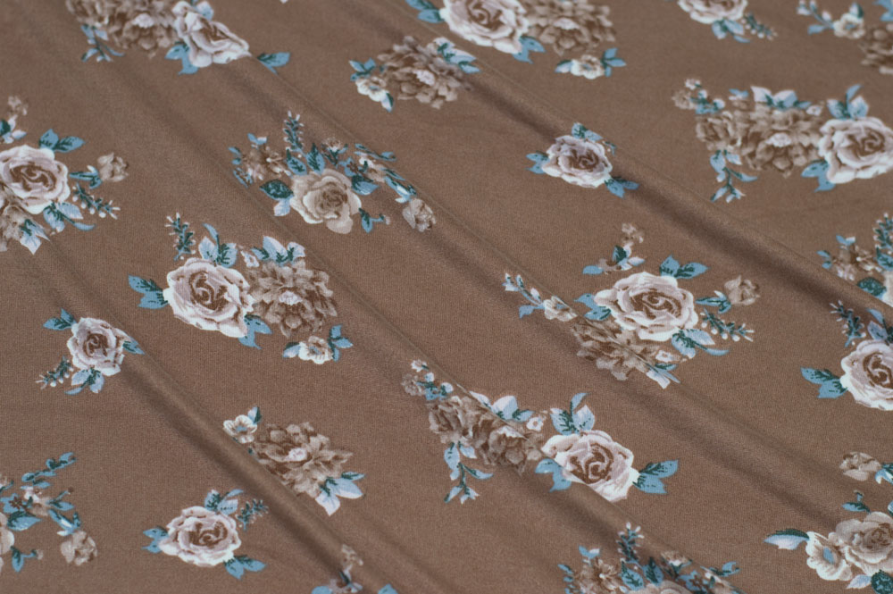 Double Brushed Floral Light Brown