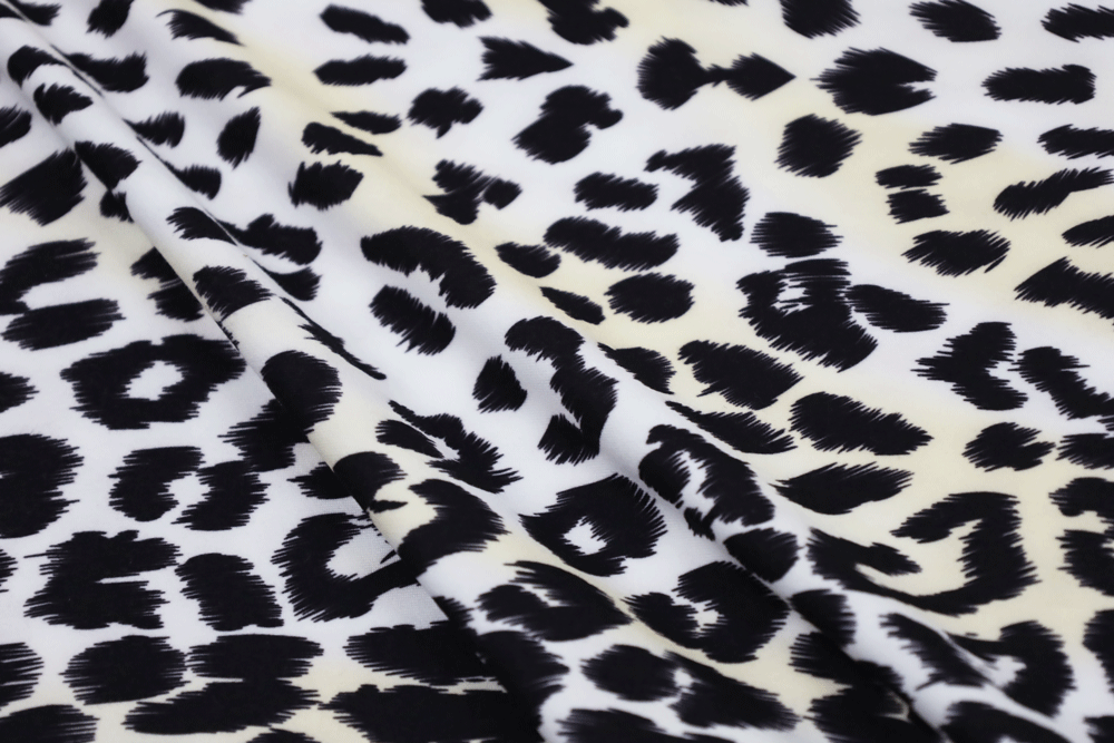 Double Brushed Leopard Print Ivory/Black