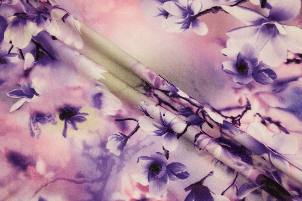 Double Brushed Magnolia Floral Purple/Lilac