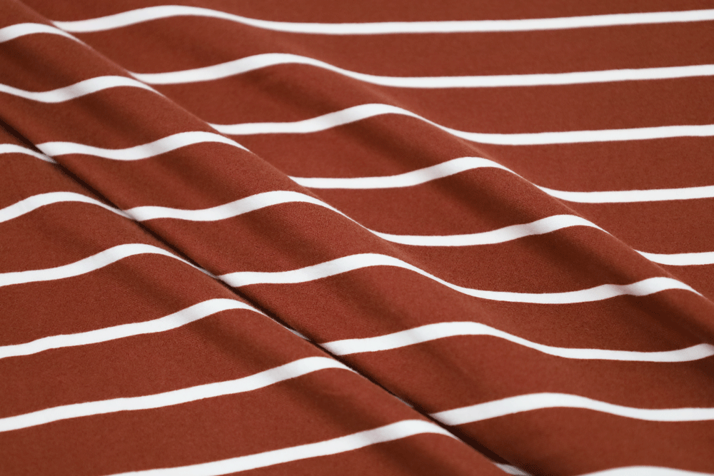 Double Brushed Stripe Marsala/Ivory Knit