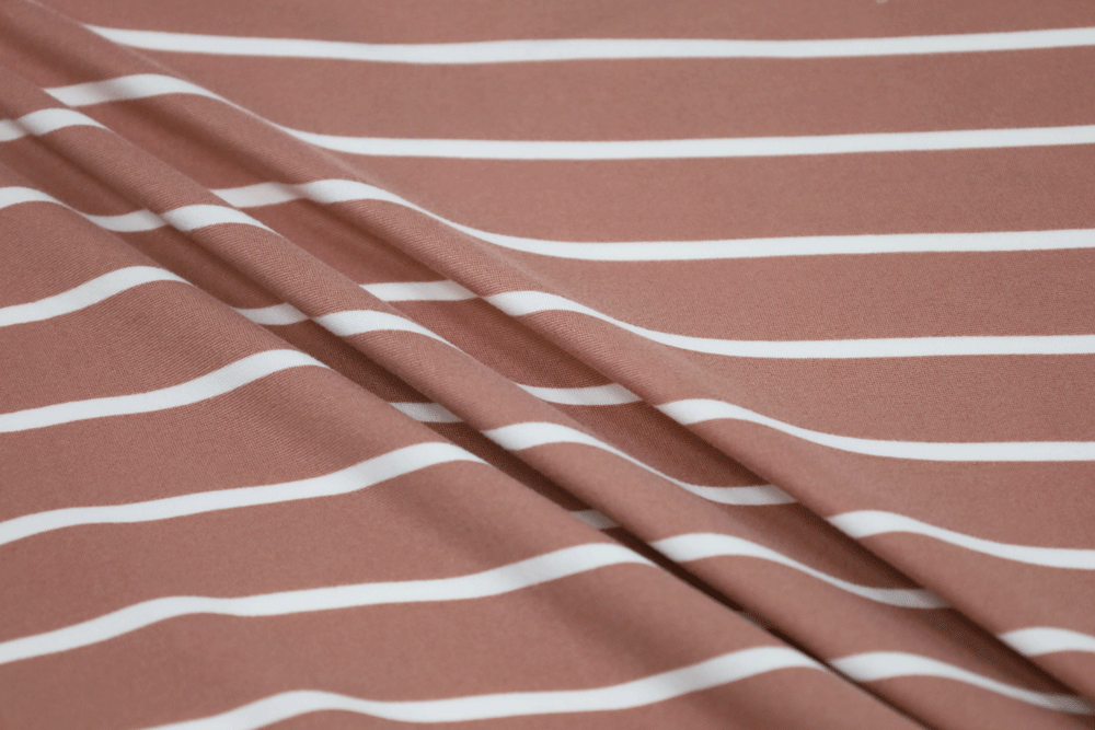 Double Brushed Stripe Mauve/Ivory Knit