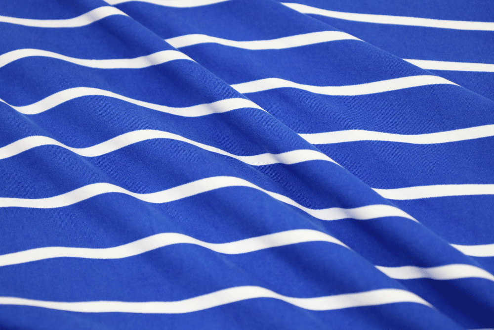 Double Brushed Stripe Royal Blue/Ivory Knit