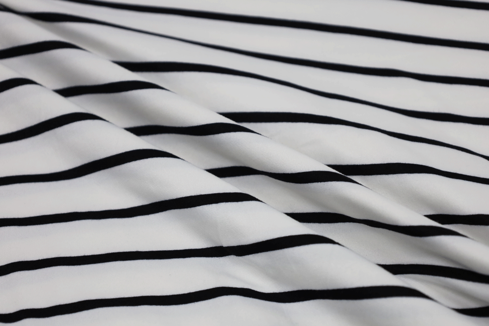 Double Brushed Stripe Ivory/Black Knit