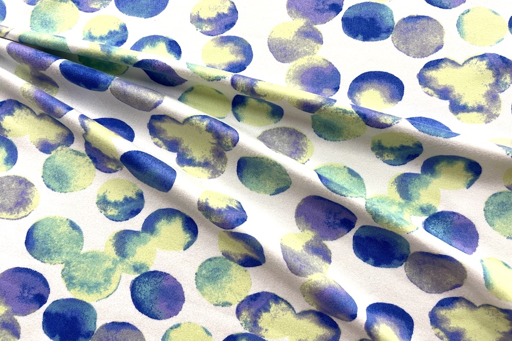 Double Brushed Purple, Blue, Yellow, and Green Watercolor Dots