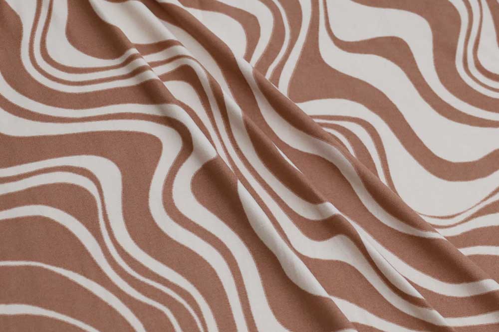 Double Brushed Retro Swirls Brown/Taupe