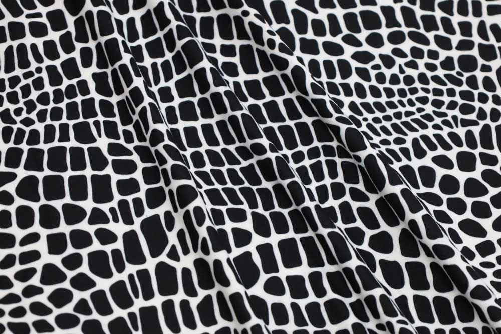 Double Brushed Snake Print Pattern White/Black