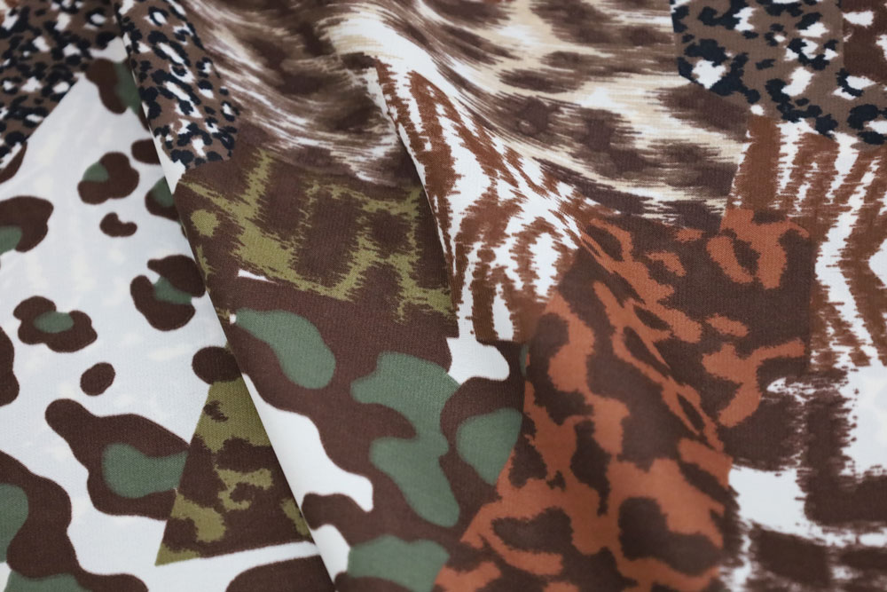 Polyester Satin Animal Print Brown/Taupe Woven