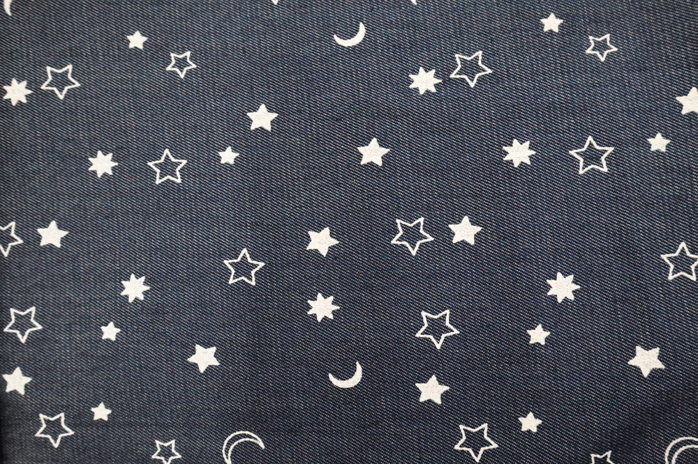 Chambray Moon and Stars Print