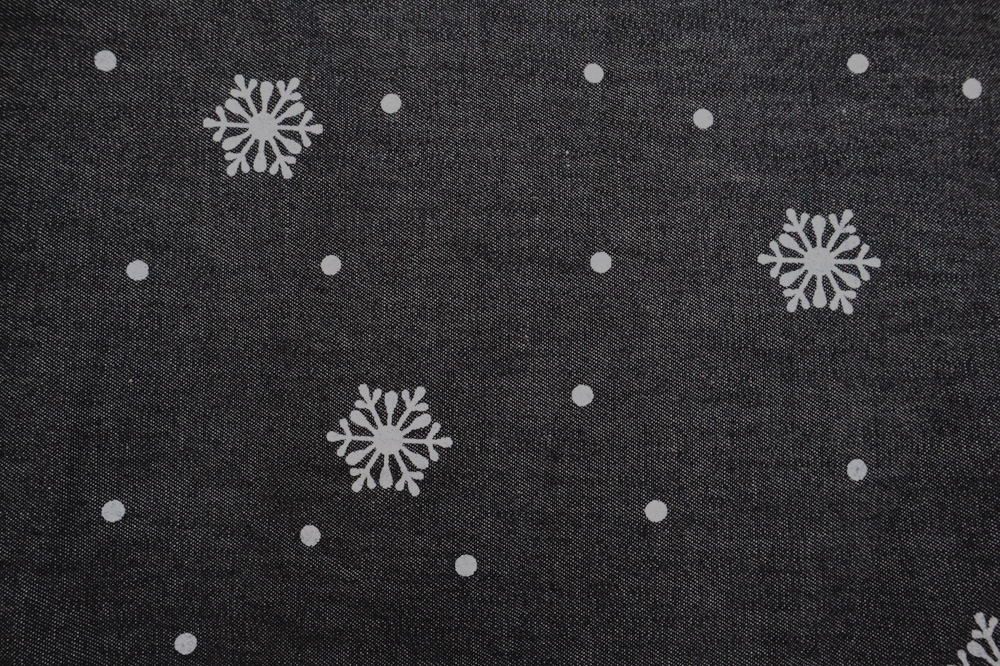 Chambray Snowflake Print
